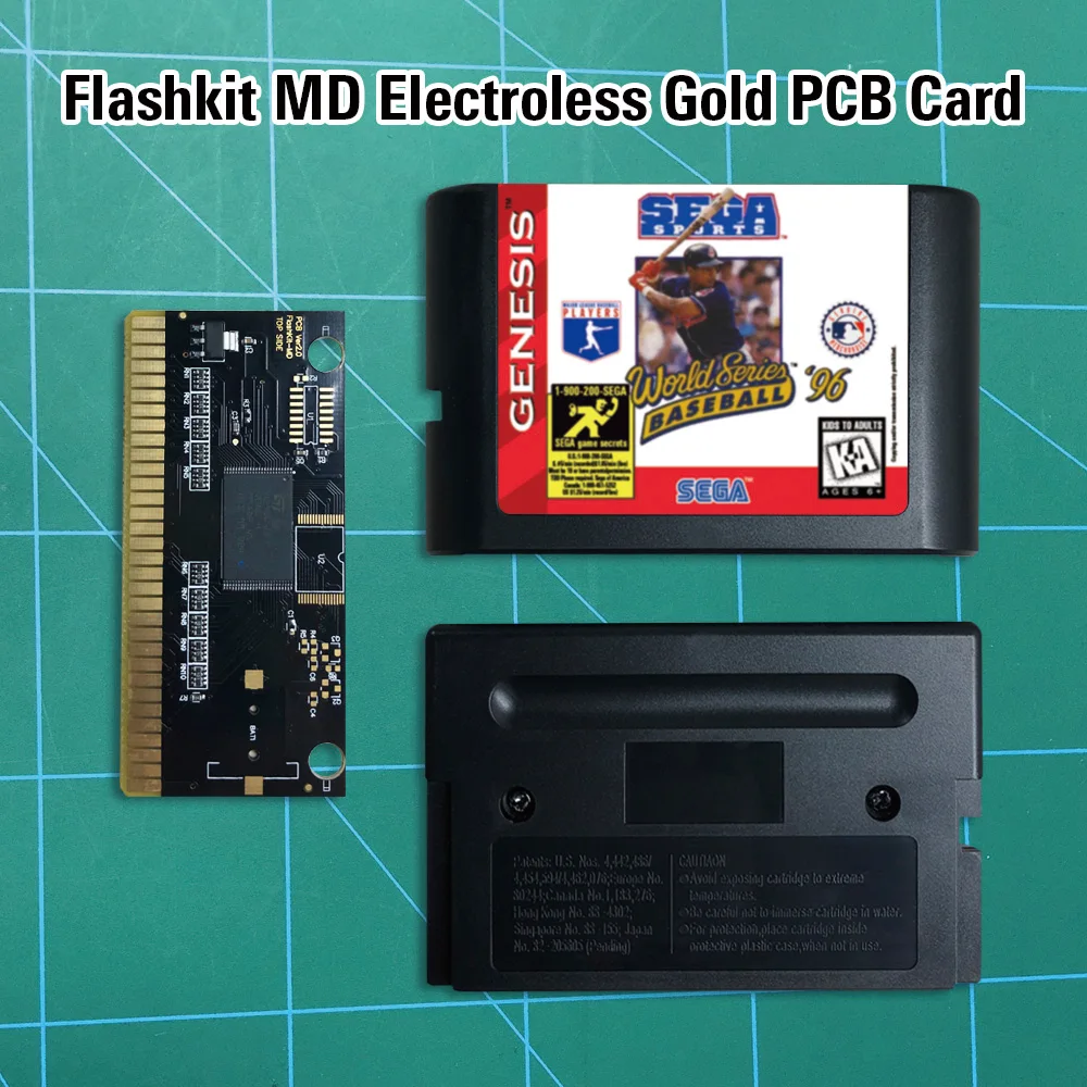 Мировая Серия Бейсбол 96 Flashkit MD никелевое золото схема на основе печатной платы 16