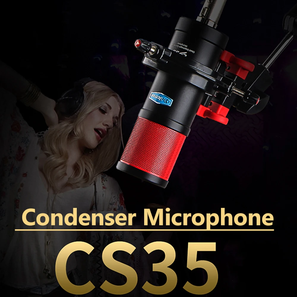 

CS35 Condenser Microphone Professional Mic for Recording with Shock Mount Multifunctional Microphone Set