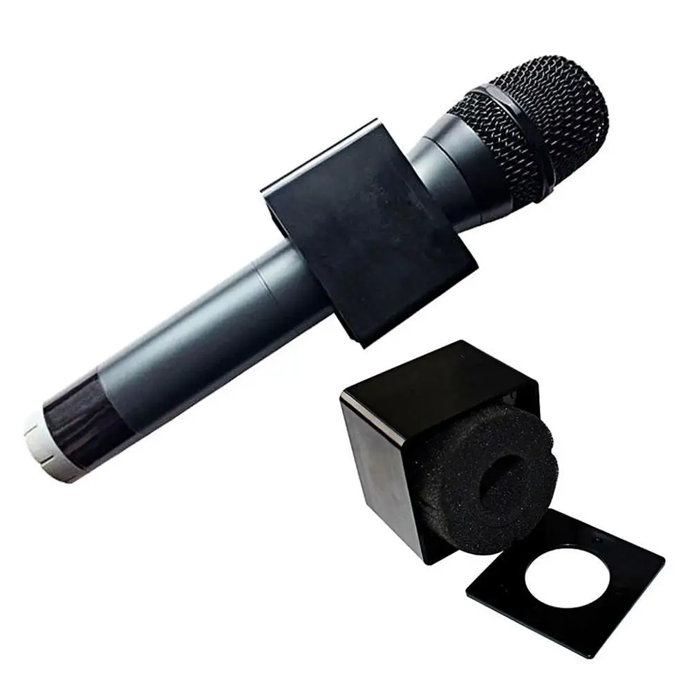 

Mic Square Cube Plastic Interview Microphone Square Cube Crew Logo Flag Station Mic Accessories