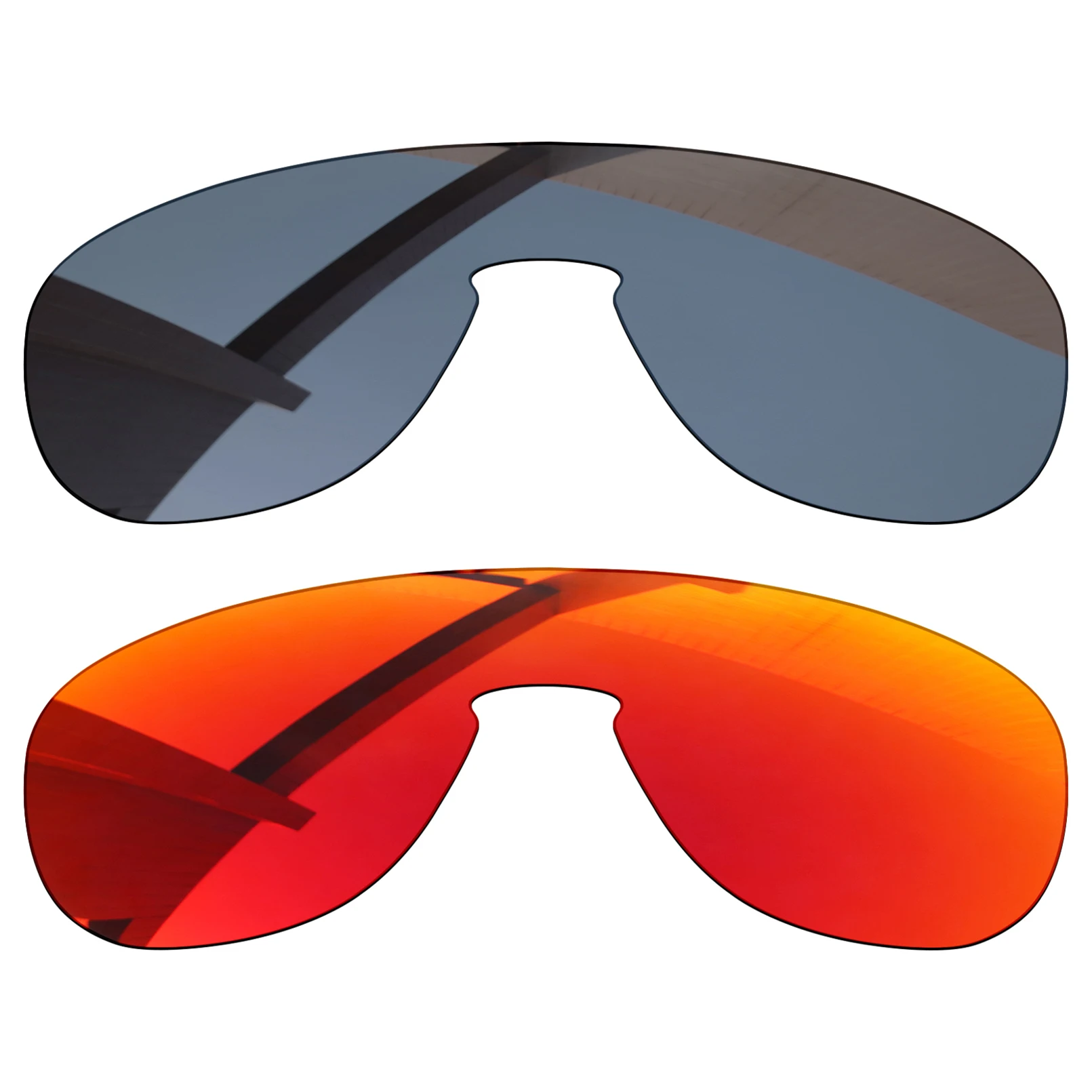

Bsymbo 2 Pairs Agate Red & Sliver Grey Polarized Replacement Lenses for-Oakley Trillbe OO9318 Frame