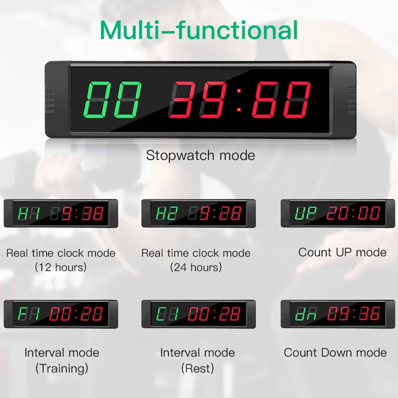 

Programmable LED Interval Timer Clock Stopwatch Sports for Fitness Gym EU Plug