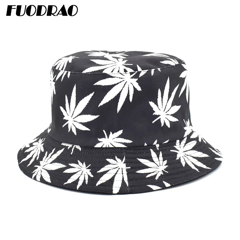 

FUODRAO 2020 New Reversible Bucket Hats Women Panama Print Sun Hat Men Bob chapeau Femme Fisherman Hats Caps Drop shipping M54