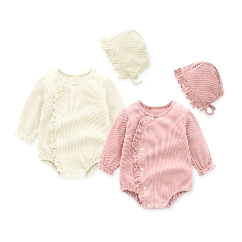 

Spring and Autumn New Baby Clothing Clothes Long-sleeved Romper Jumpsuit Cotton Solid Color Baby Clothes Spring and Autumn