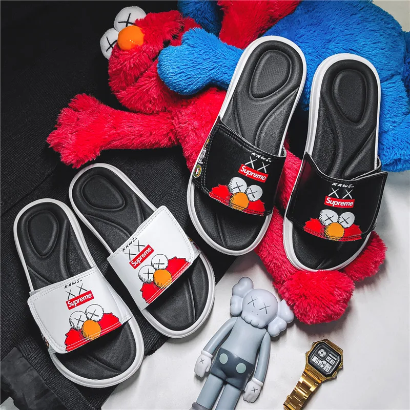 

2021 Summer Slippers Men Home Indoor Slides for Men Shoes Comfort Flat Sole Non-slip Flip-flops Trend Beach Shoes Sport Slippers