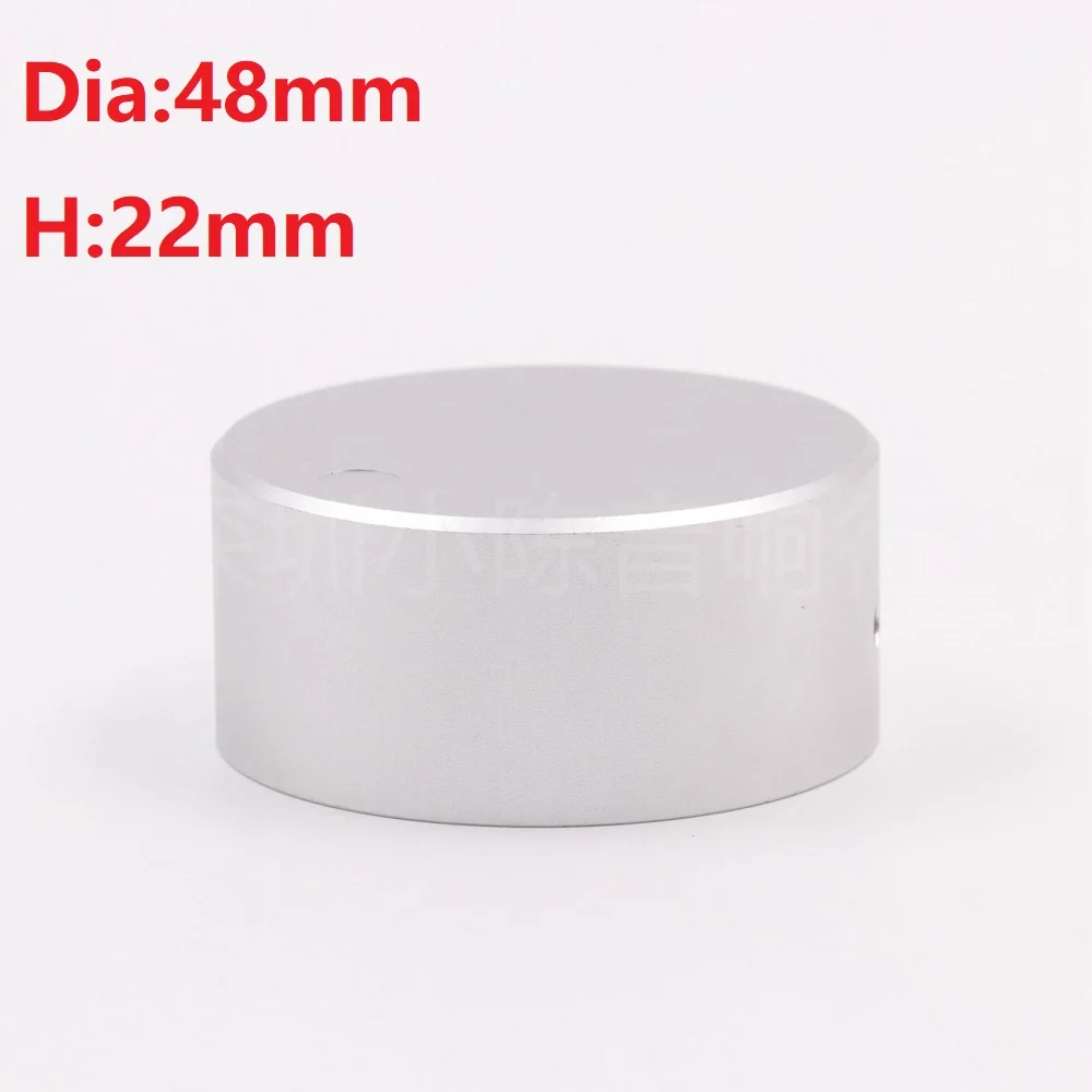 

1 Piece Heavy Duty 48*22mm Machined Aluminum Volume Potentiometer Knob Cap For Hifi DVD DAC CD Turntable Amplifier Silver Black