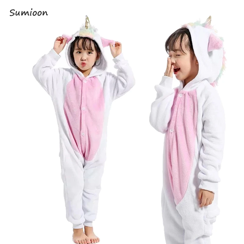Gold Horn Unicorn Kuguurumi/Пижама с единорогом для детей; зимняя одежда для сна с единорогом для девочек и мальчиков; комбинезон с пандой; Детский костюм; детская пижама с единорогом - Цвет: Gold Horn Unicorn