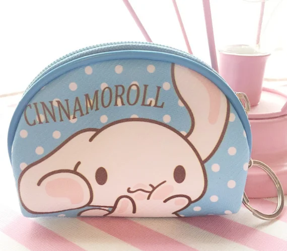 Hello kitty холщовый ручной кошелек для монет и кошелек, чехол, сумка; карманная цепочка для ключей, женская сумка-держатель для макияжа - Цвет: Синий