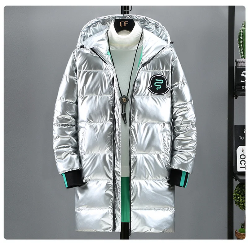 

2021 Winter Men's Down Jacket Hooded Fashion Long Down Coats Men Windproof Waterproof Thick Warm Brand Mens Clothing Long Parkas