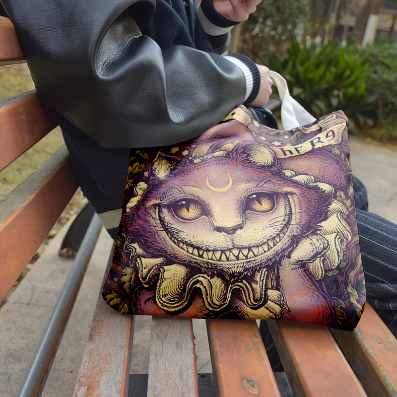 

Foldable Handbag ECO Reusable Canvas Tote Bag Cute Animal Fashion Daisy Women Shopping Bag Large Capacity Grocery Storage Bag