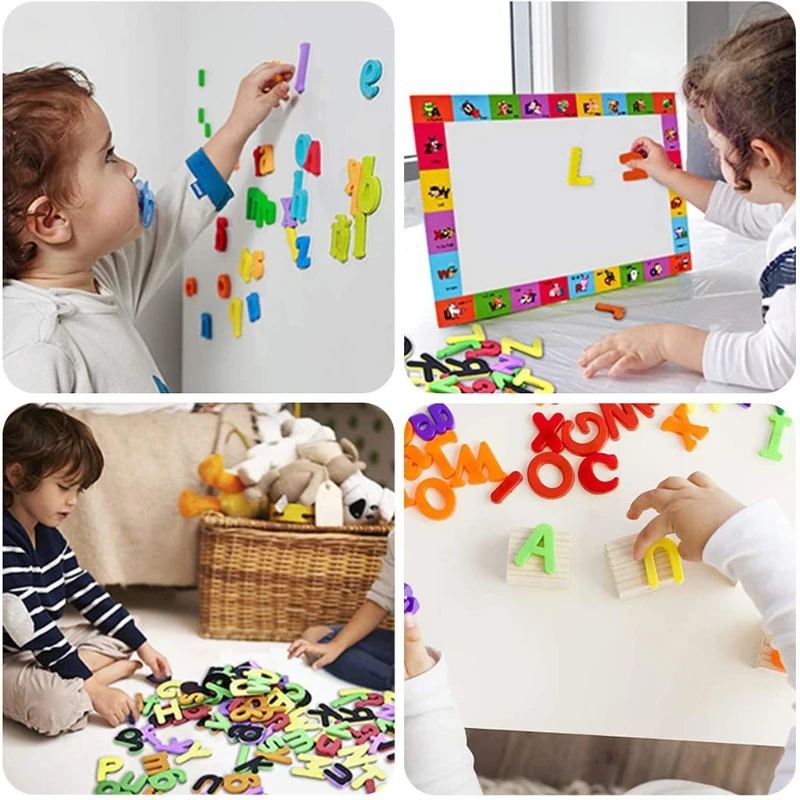 

Wooden Magnetic Letters Alphabet Fun Bright Colorful Preschool Toddler Toy Learning Reading Spelling Educational Magnet