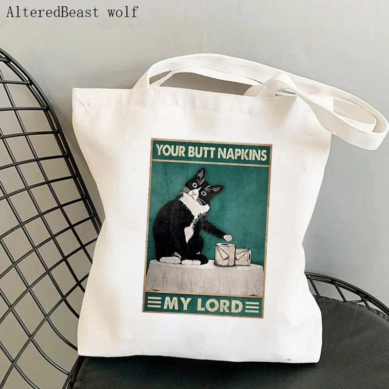

Women Shopper bag Cat Your Butt Napkins Lord Bag Harajuku Shopping Canvas Shopper Bag girl handbag Tote Shoulder Lady Bag