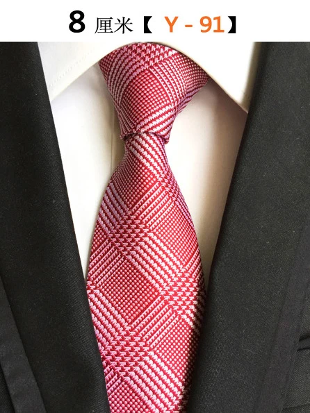 Мужской галстук Шелковый Полосатый коричневый 8 см в клетку синий модные желтые