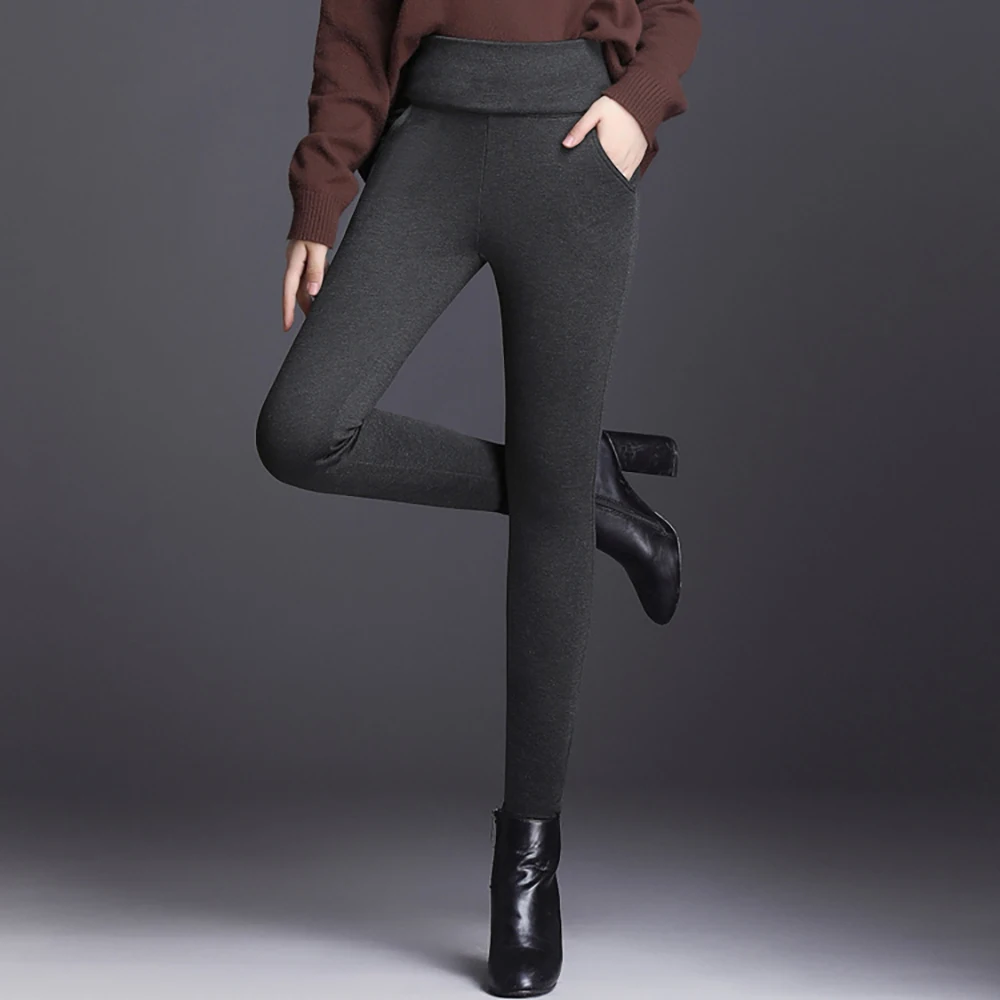 

Women's Winter Warm Casual Leggings External Wear High Waist Fleece Lined Gym Pants Thick Soft Slim Elasticity Thermal Tights