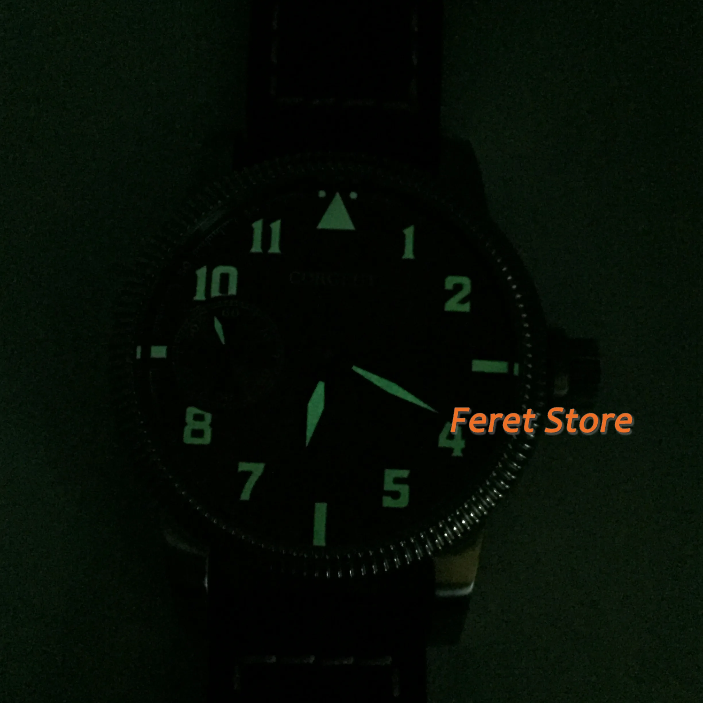 

CORGEUT 46mm Leather mens watch silver case black dial luminous asia 6497 hand winding movement classic luxury mens wristwatch