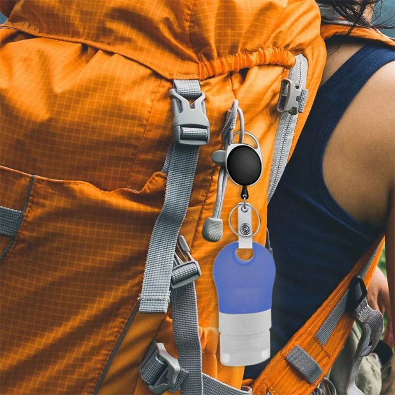 

Silicone Refillable Squeezable Hand Sanitizer Empty Bottle with Keychain Carrier