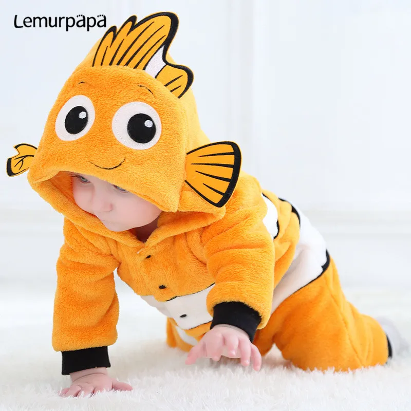 Милый детский комбинезон Kawaii костюм Немо для новорожденных мальчиков и девочек