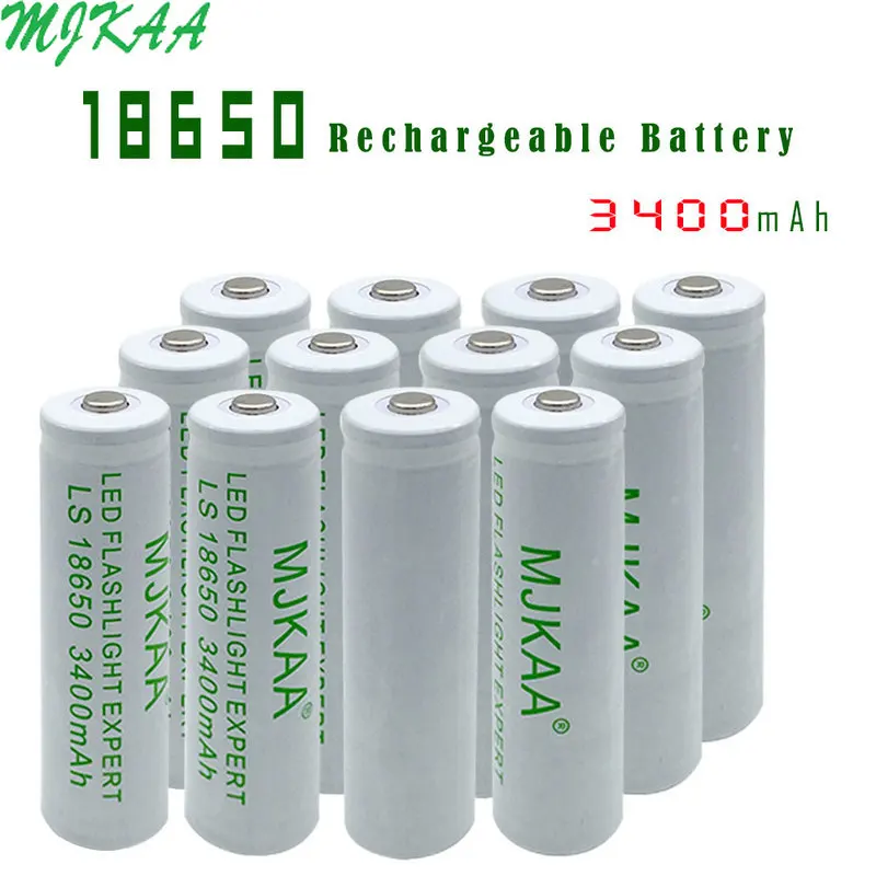 18650 Li ion 3 7 V 3400mAh белые аккумуляторные батареи для фонарика Handlamp|Перезаряжаемые