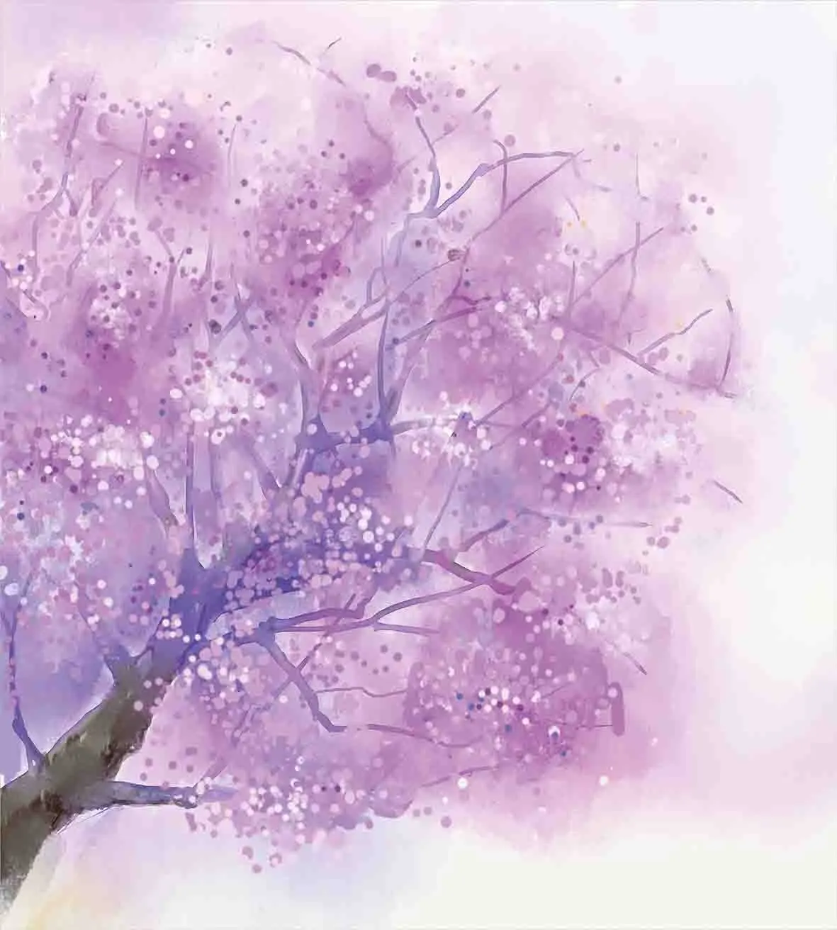 Цветок пододеяльник набор мечтательное дерево вид тела с облачными деталями