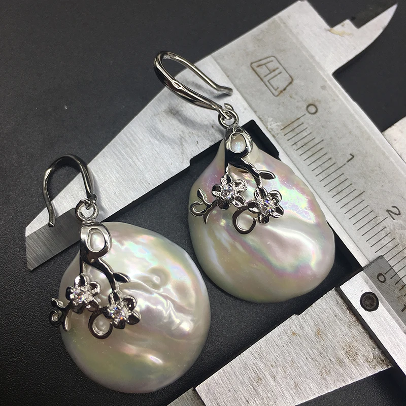 Набор свадебных украшений из серебра 925 пробы массивная подвеска и серьги цвета