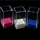 3 типа 7 отверстий, держатель для ногтей, акриловый прозрачный пластиковый дисплей для электрического маникюра, Burr, выставочные инструменты, коробка для ногтей