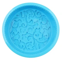 sky blue silicone flower shape cake pan diy non stick cute round pie pan cake mold diy baking tools accessories