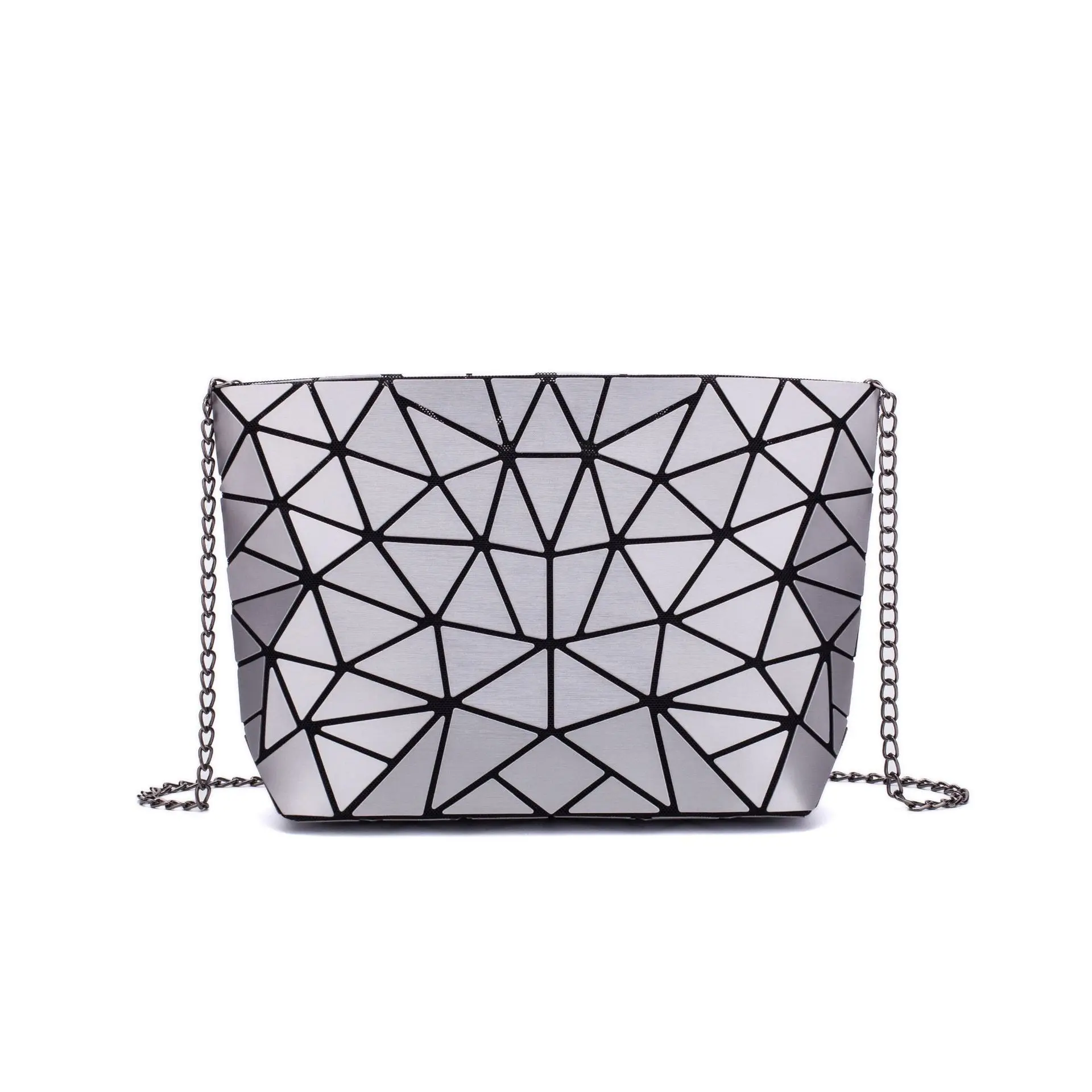 Silver Chain bag Женский рюкзак для мальчиков и девочек, школьная сумка, дорожная сумка с голографической лазерной геометрией, дизайнерский рюкзак, женский рюкзак - Цвет: Silver Chain bag