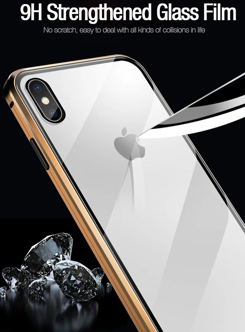 Магнитный чехол Tongdaytech для Iphone XS, XR, X, 6s, 6, 7, 8 Plus, 11 Pro, максимальный магнит, металлическая крышка из закаленного стекла, 360, чехол s