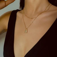 punk layered lock pendant necklaces for women gold silver color bead choker necklace female neck jewelry gothic neck decoration