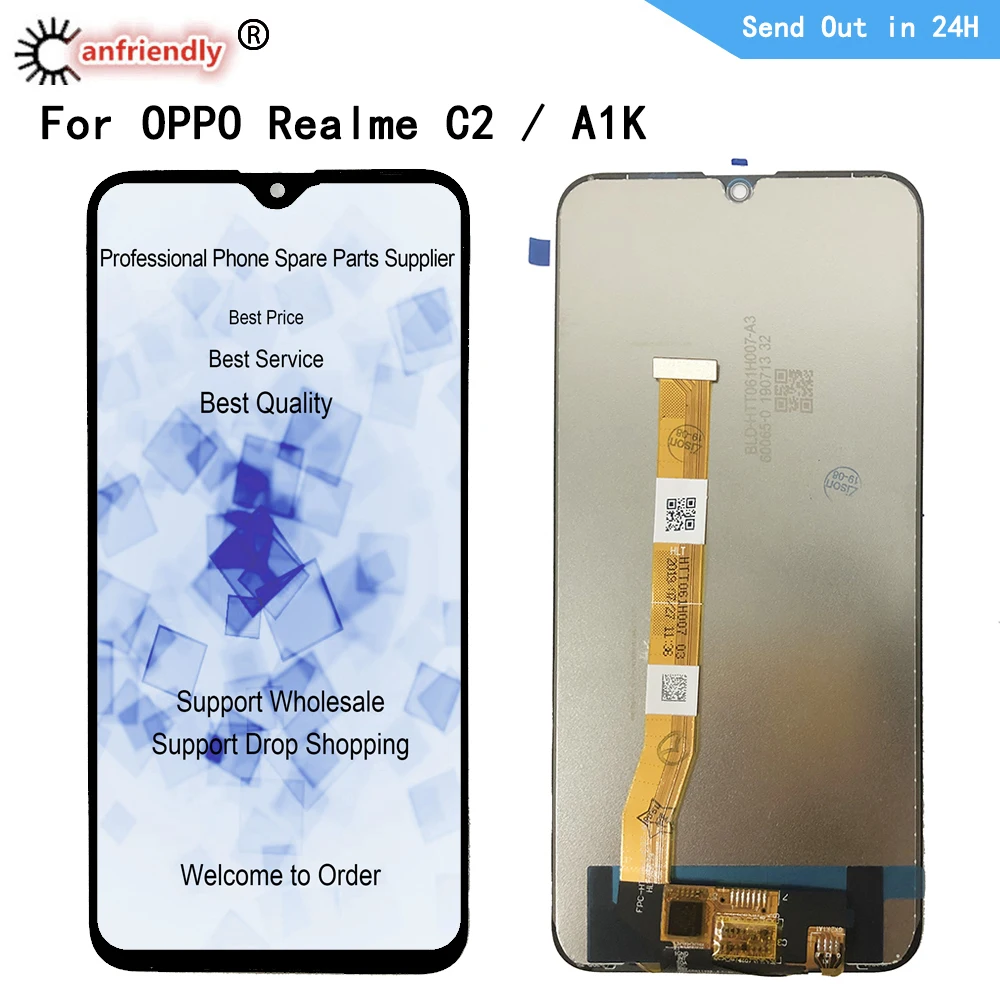 6,1 дюймовый ЖК-дисплей для OPPO Realme C2 ЖК-дисплей, сенсорная панель, сенсорный экран, дигитайзер, сборка для OPPO RMX1941 lcd s, запасные части