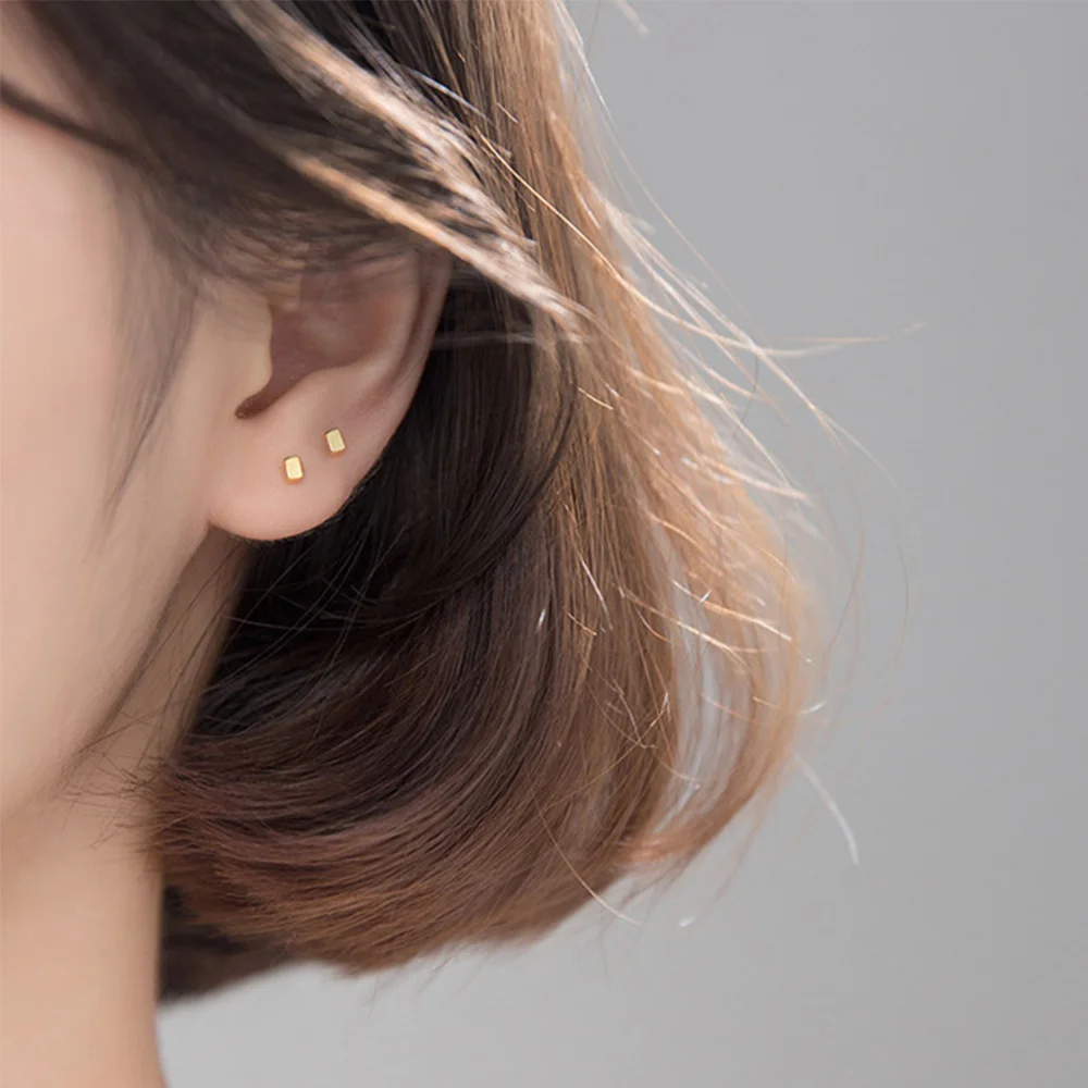 Маленькие квадратные серьги для женщин трендовые кубическая серьга из