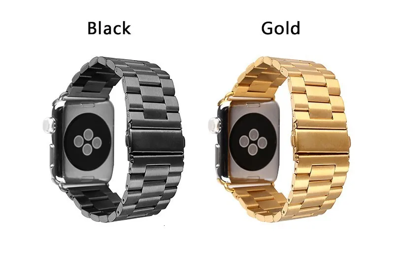 Металлический браслет из нержавеющей стали для apple watch 44 мм 40 мм 42 мм 38 мм iWatch 5 4 3 ремешок черный золотой серебряный Ремешки для наручных часов для мужчин 38 мм 42 мм