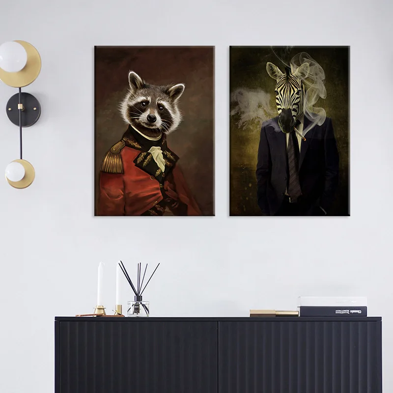 Черно-белая классическая лошадь слон жираф лев стена искусственное животное в