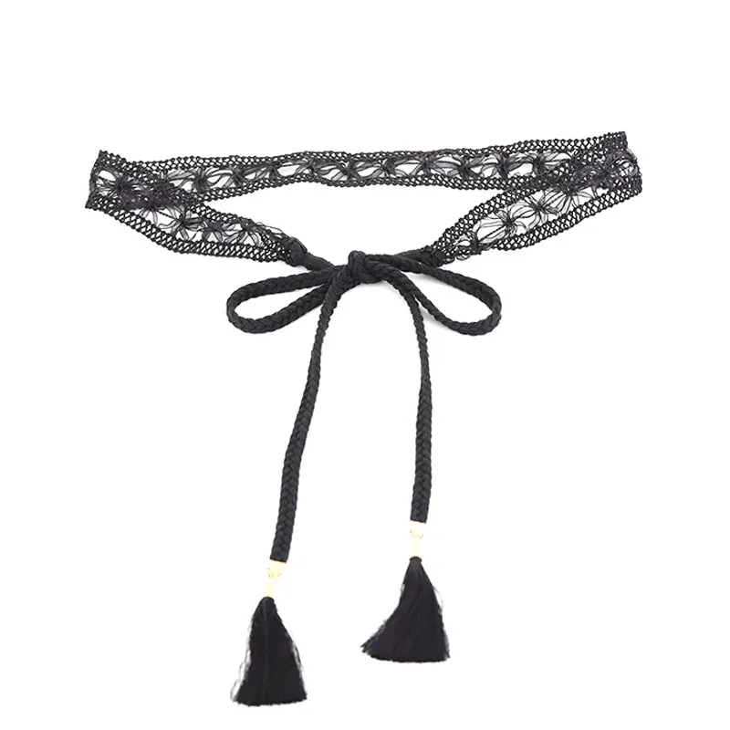 Элегантный плетеный ремень узкий пояс Кружевной Галстук-бабочка тонкий для