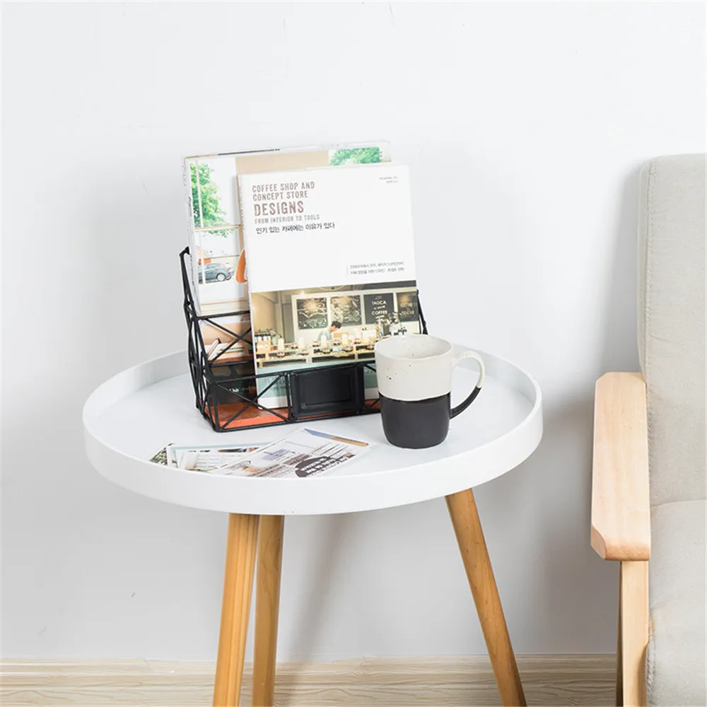 Скандинавская черная металлическая корзина для хранения Офисная настольная