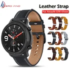 22 мм кожаный браслет для смарт-браслета Amazfit GTR 47 мм ремешок для Xiaomi Amazfit темпStratos 1 2 3  GTR2  GTR 2e ремешок Correa