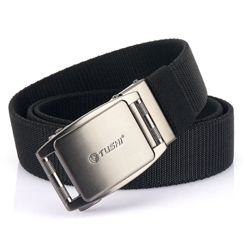 

Genuine Business Belt Men Fashion Outdoor Luxury Designer Men Belt Casual Trend Metal Buckle Casual Men Belt Elastic Black