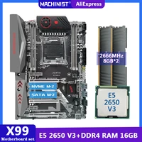 jingyue x99 kit motherboard lga 2011 3 set combo xeon e5 2650 v3 cpu processor 28gb ddr4 2666mhz ram m 2 nvme x99 titanium d4