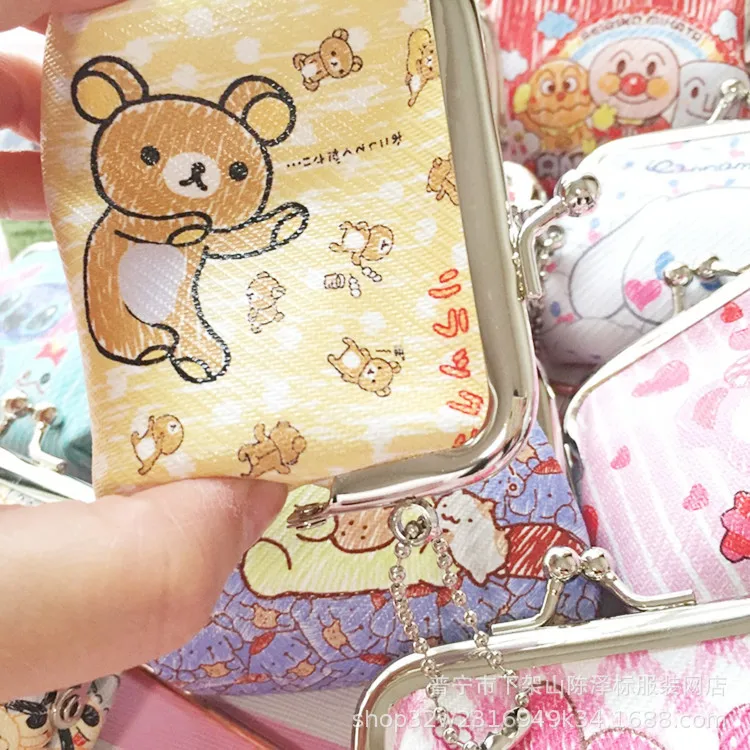 disney стежка мультфильм сумка для хранения монет pu кошелек прекрасный ключ мешок монет подвеска держатель дело