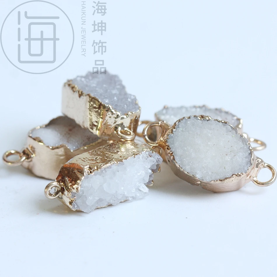 Соединитель из натурального камня для рукоделия овальная звено подвеска 19*14 мм