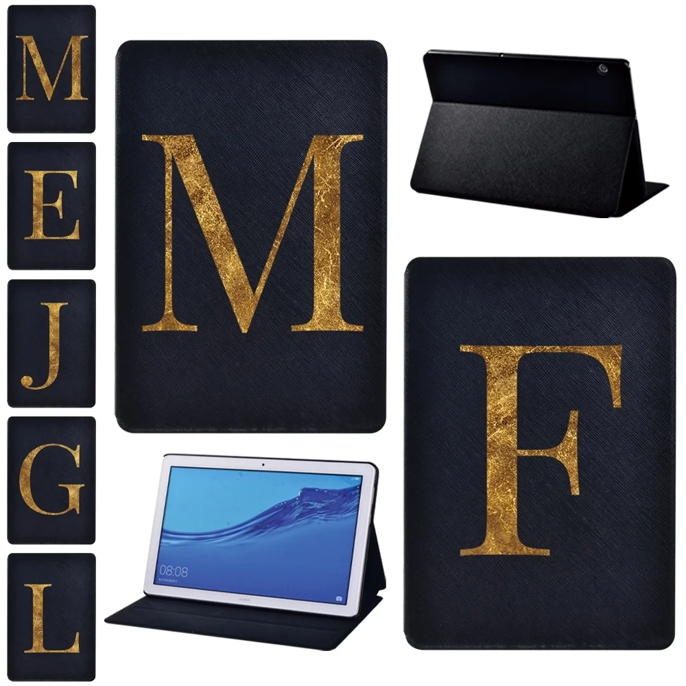

For Huawei MediaPad T3 8.0/T3 10 9.6/T5 10 10.1 Drop Resistance Pu Leather Letters Series Tablet Folding Stand Case+Free Stylus