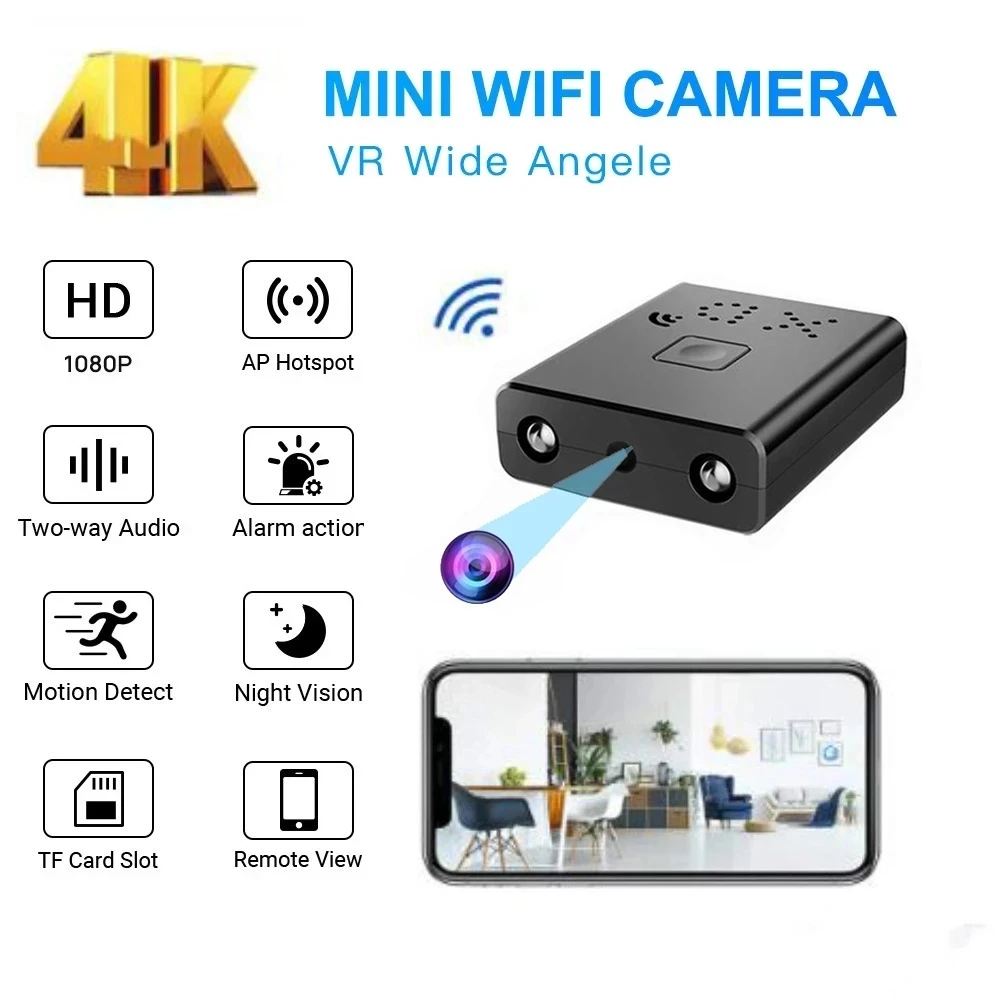 4K 1080P DV/WI FI видеокамера XD IR CUT мини Камера маленькие инфракрасные Ночное видение