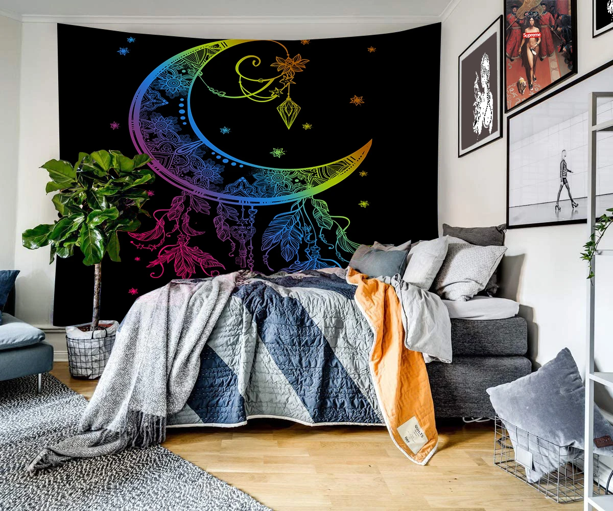 Домашний гобелен в стиле Хэллоуина настенный декоративный богемном с черепом и