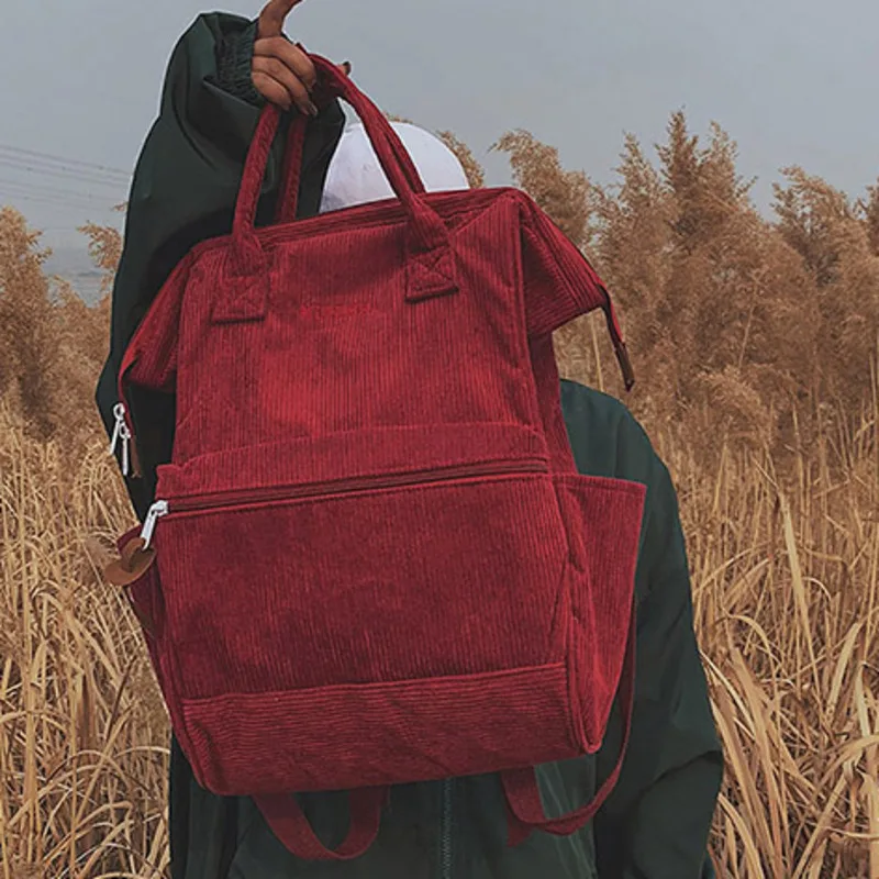 2020 новые вельветовые большие вместительные повседневные дорожные Рюкзаки