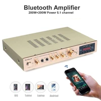 bluetooth amplifier high power amplifier 200w200w 5 channel dual microphone reverberation built in bluetooth fm radio usb