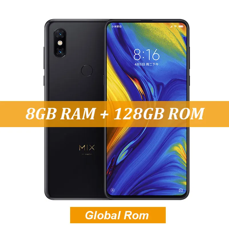 8GB 128GB Black Глобальная ПЗУ Xiaomi mi x 3 6 ГБ 128 ГБ Snapdragon 845 6,3" AMOLED Полный экран 19,5: 9 24 МП 2 Задняя 2 фронтальная камера мобильный телефон - Цвет: 8GB 128GB Black