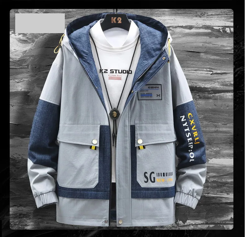 

2020 spring autumn new jacket men's jacket Korean trend ins handsome wild jacket tide brand men's parka DS001