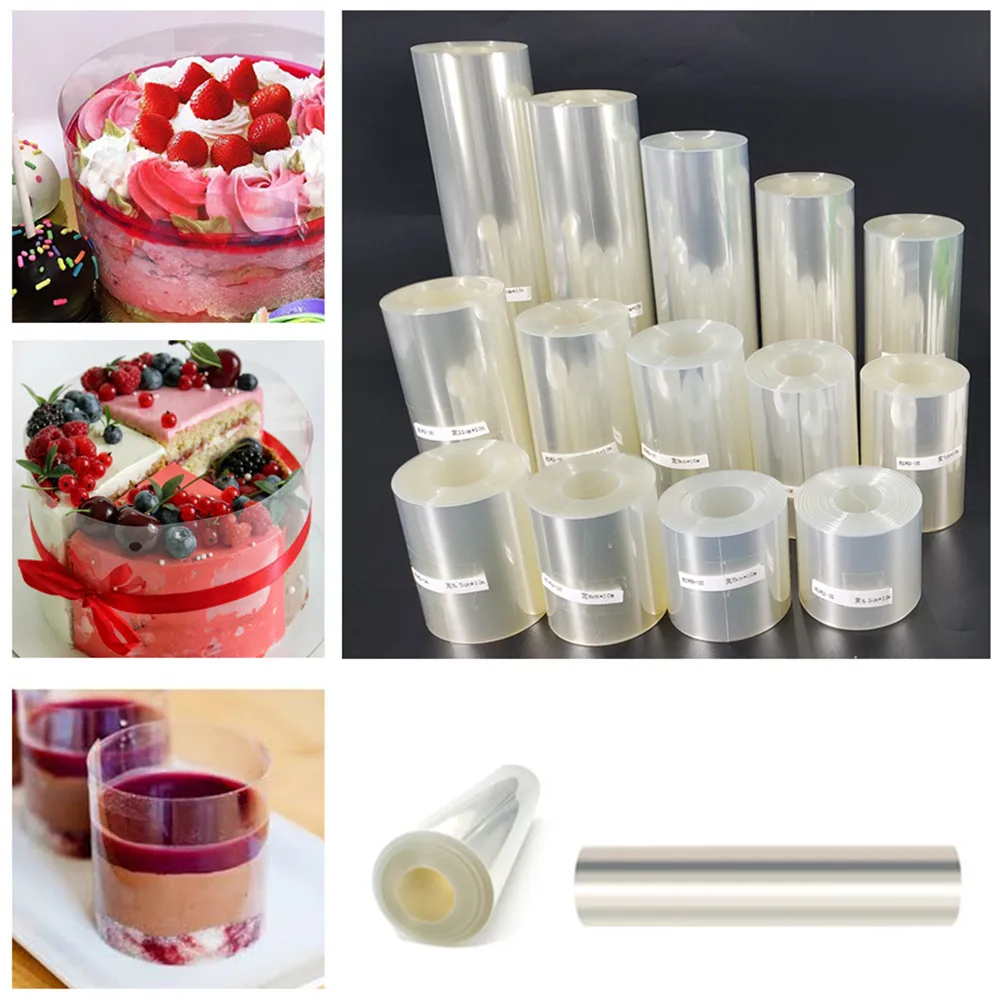 

Width 8-20cm Clear PET Cake Collar Mousse Cake Sheets Surrounding Edge Cake Strips Cake Decorating Tools Baking Accessories
