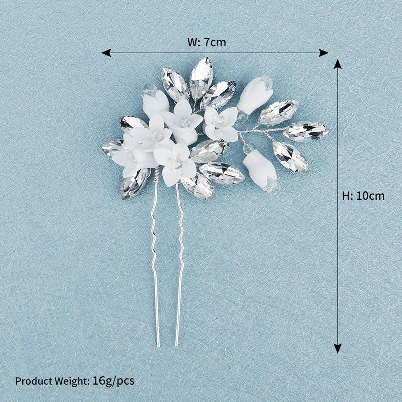 Керамическая заколка для волос с кристаллами и жемчугом|Украшения волос| |