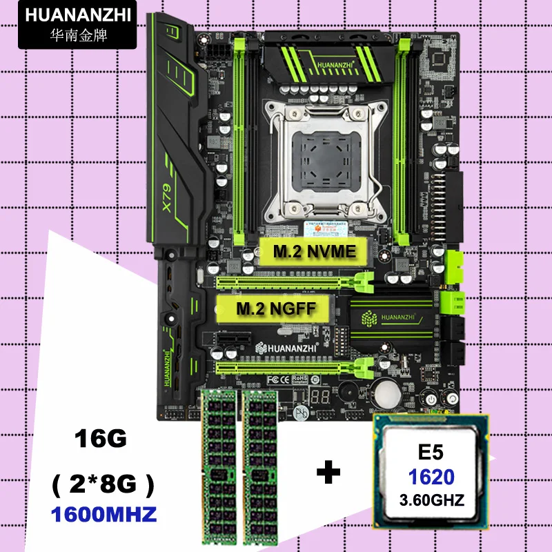 Материнская плата HUANANZHI X79 LGA2011 CPU RAM combo Intel Xeon E5 1620 SROLC 16G(2*8G) DDR3 RECC протестированная 2