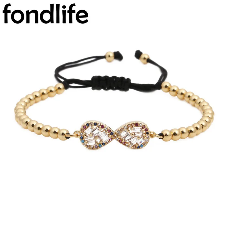 Женский Регулируемый браслет с кубиками циркона 4 мм золотым покрытием |